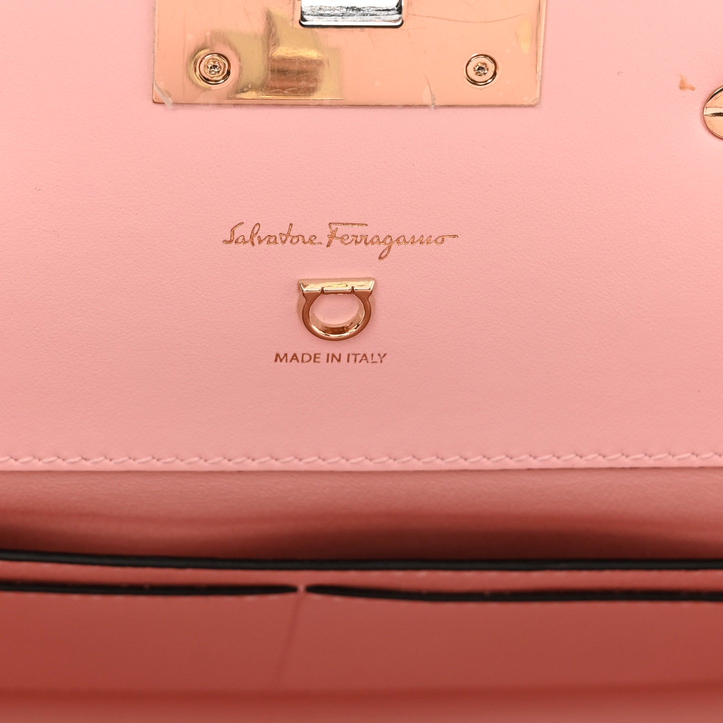 Calfskin Studio Top Handle Bag Black Pink