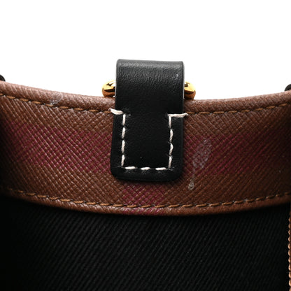 Burberry E-Canvas Check Calfskin Mini Freya Tote Dark Birch Brown 11 of 12