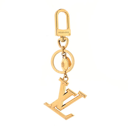 Louis Vuitton Metal LV Facettes Bag Charm Key Holder Gold 1 of 4
