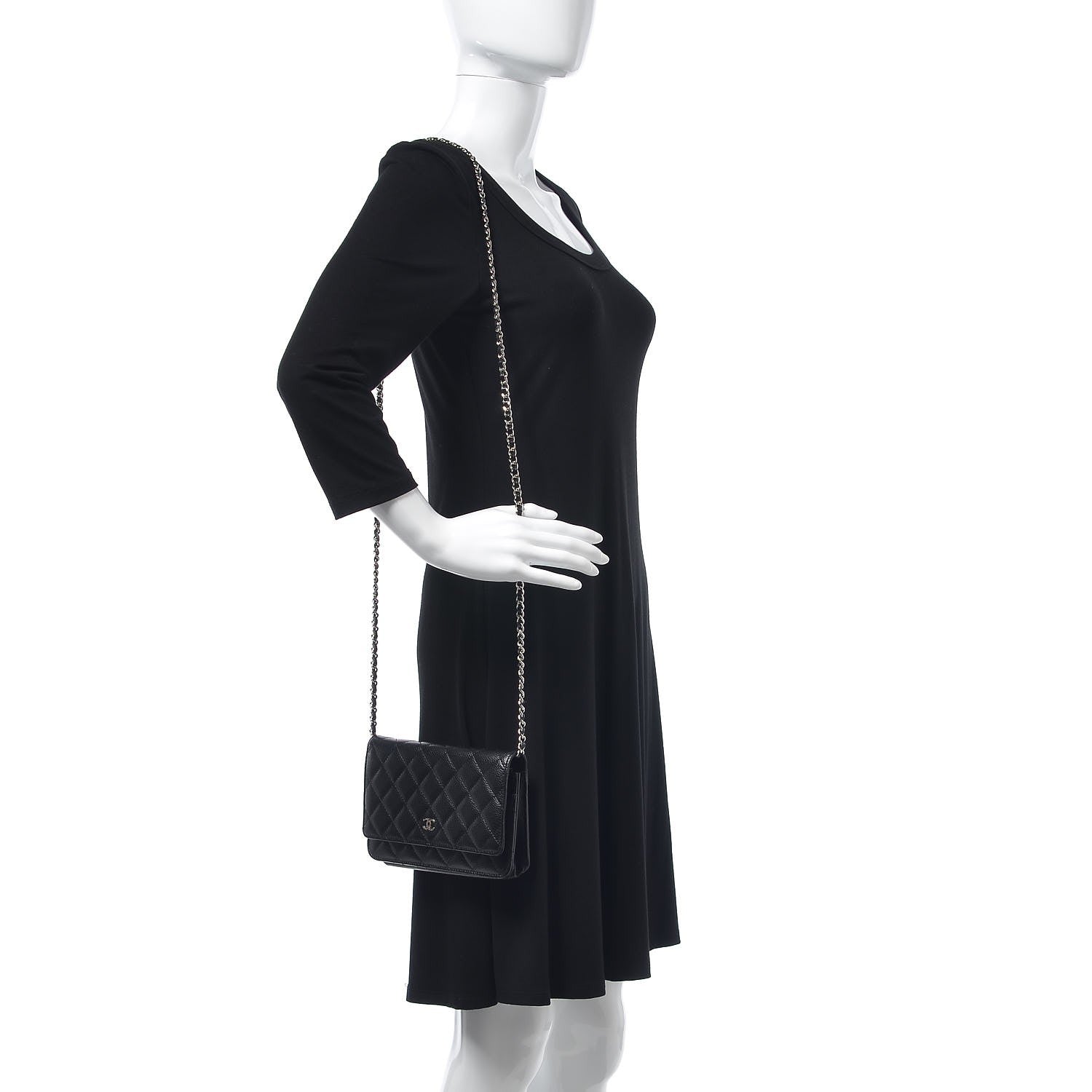 Chanel Caviar Quilted Wallet On Chain WOC Black 2 of 9