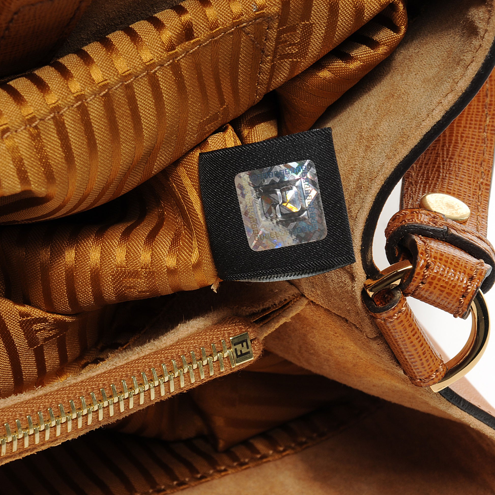 Fendi Textured Calfskin Medium 2Jours Tote Honey 8 of 9