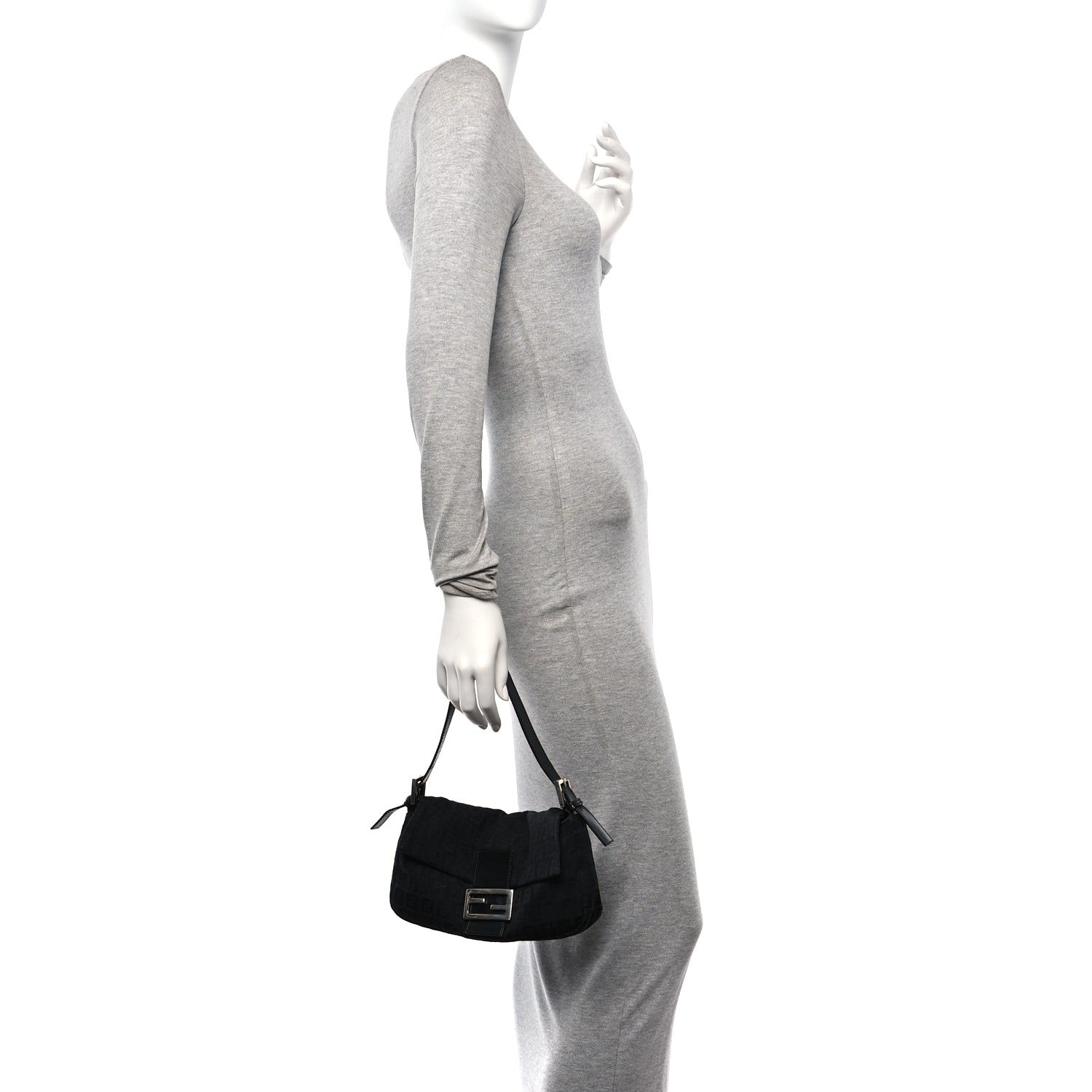 Fendi Nylon Zucca Baguette Black 2 of 10