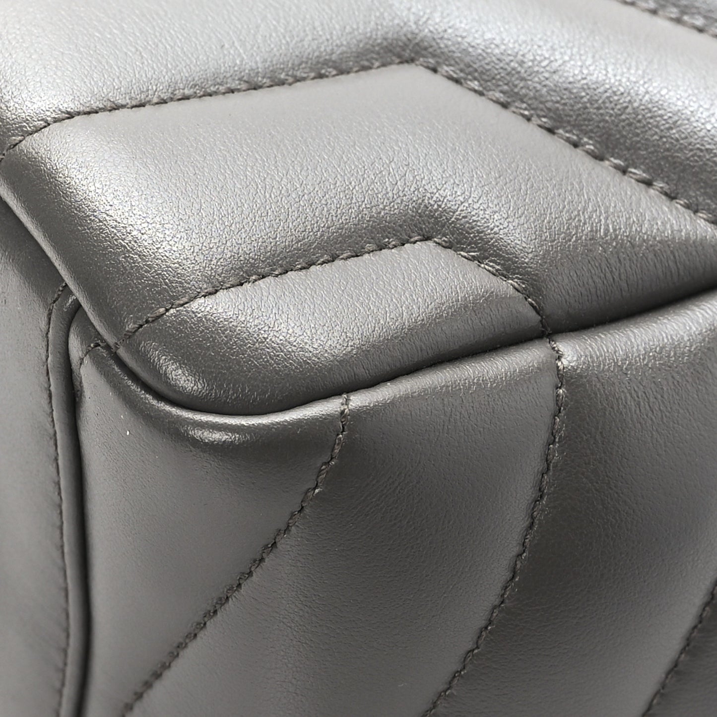 Calfskin Y Quilted Monogram Small Loulou Bowling Bag Earth