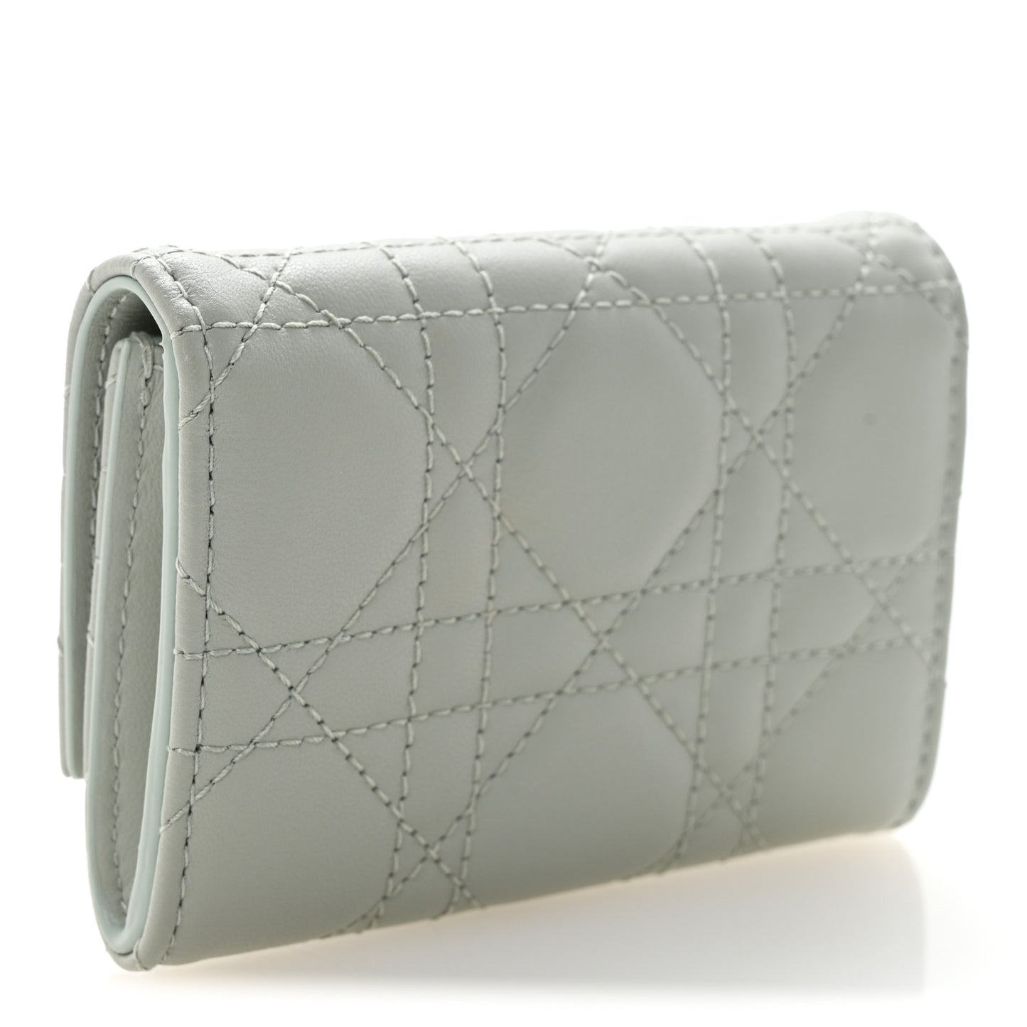 Lambskin Cannage Miss Dior Glycine Wallet Pistache