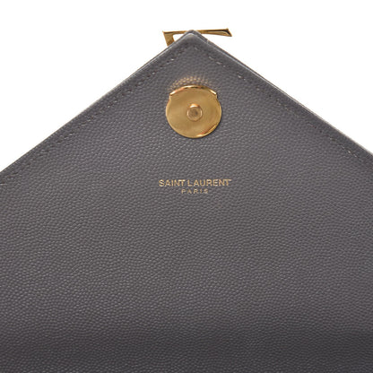 Saint Laurent Grain De Poudre Matelasse Chevron Large Monogram Satchel Earth 8 of 9
