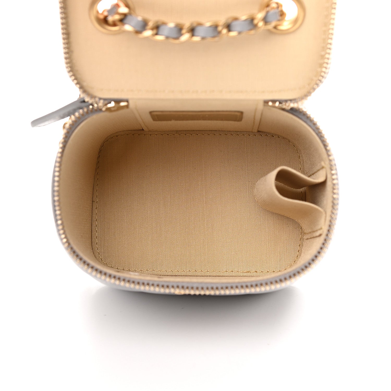 Chanel Lambskin Quilted Pearl Crush Mini Vanity Case With Chain Grey 5 of 9