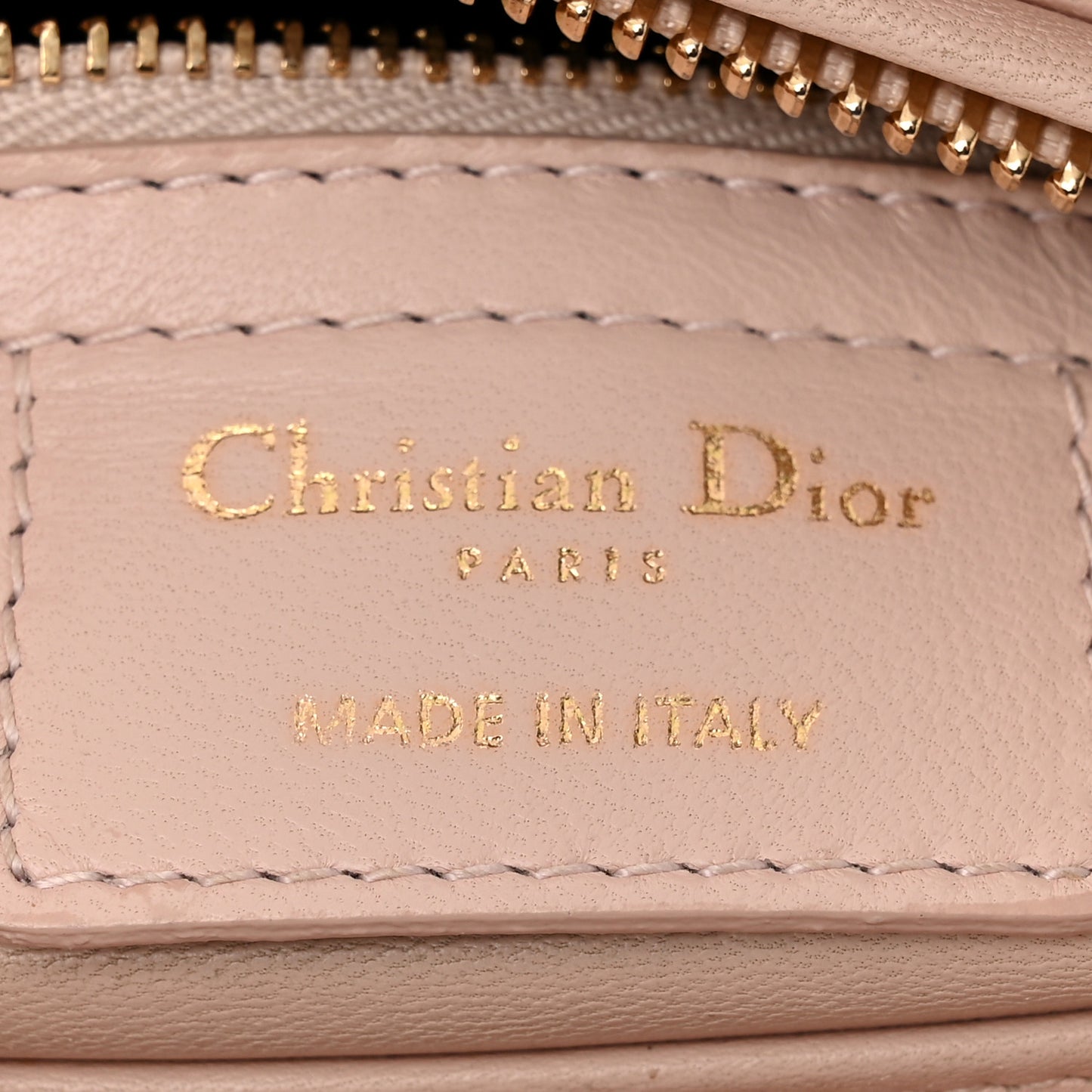 CHRISTIAN DIOR Lambskin Cannage Medium Lady Dior Light Pink
