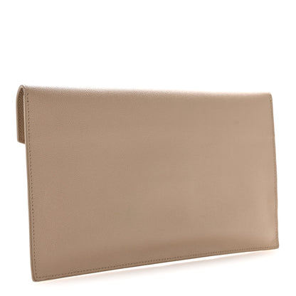Saint Laurent Grain De Poudre Uptown Pouch Dark Beige 3 of 9