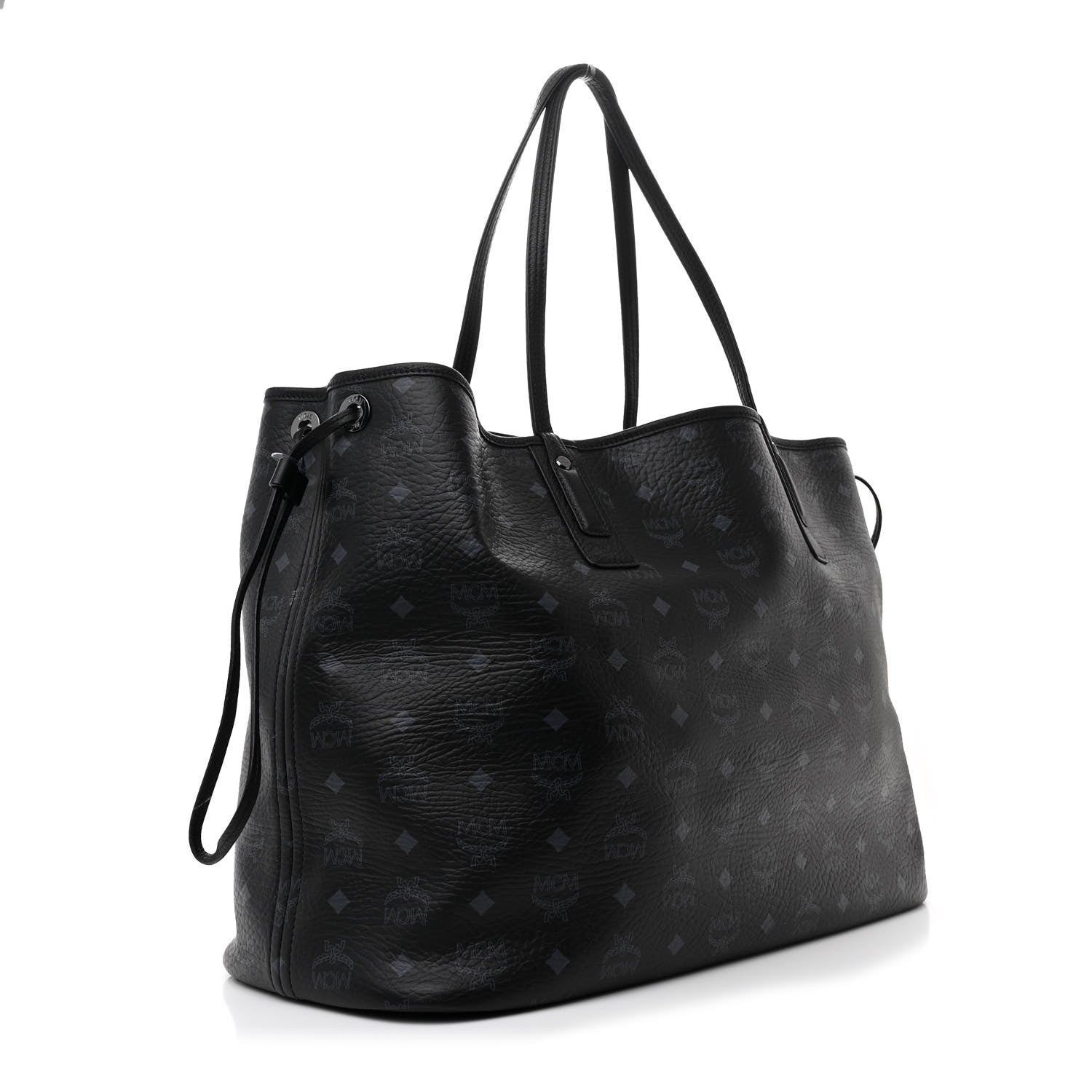 MCM Visetos Large Liz Reversible Shopper Tote Black 4 of 12