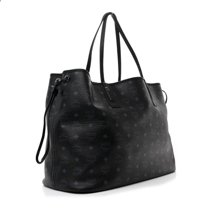 MCM Visetos Large Liz Reversible Shopper Tote Black 4 of 12