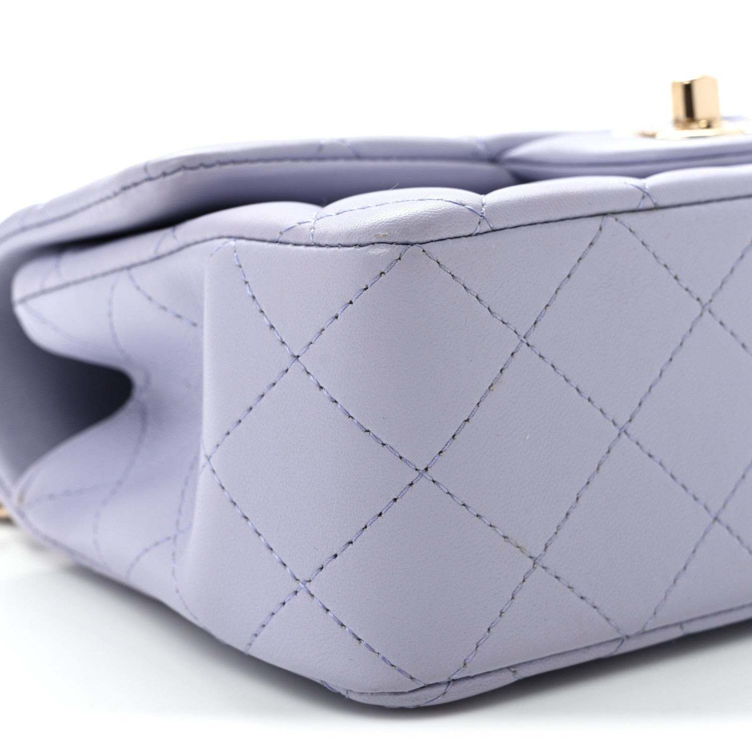 Chanel Lambskin Quilted Mini Top Handle Rectangular Flap Light Purple 9 of 10