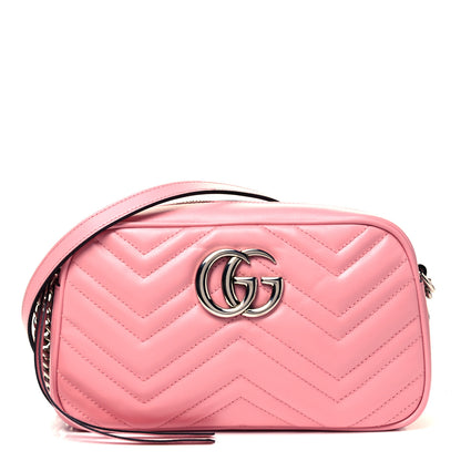 Gucci Calfskin Matelasse Small GG Marmont Chain Shoulder Bag Wild Rose 1 of 10