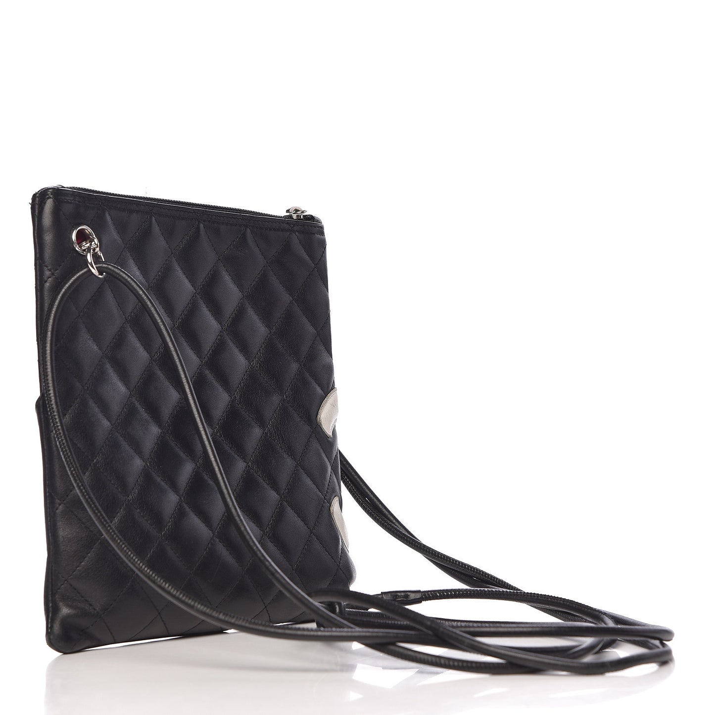 Calfskin Cambon Flat Messenger Black