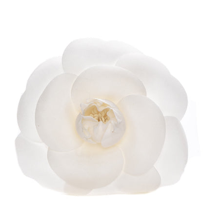 Chanel Silk Taffeta Camellia Brooch Pin White 1 of 5
