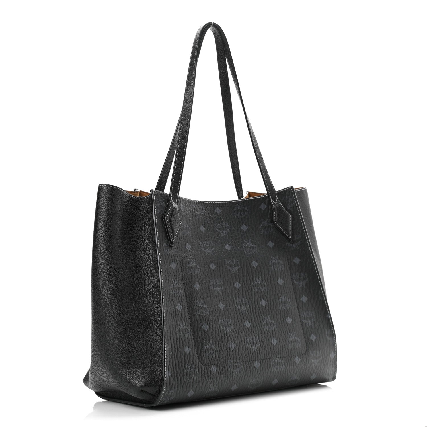 MCM Visetos Large Luisa Shopper Tote Black 3 of 10
