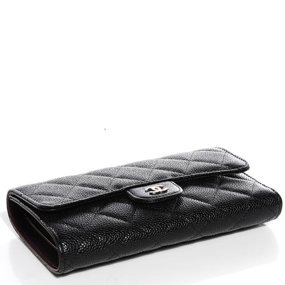 Chanel Caviar Quilted Large Flap Wallet Black 4 of 9