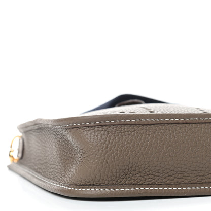 Hermes Taurillon Clemence Amazone Evelyne TPM Etoupe Bleu Indigo 6 of 9