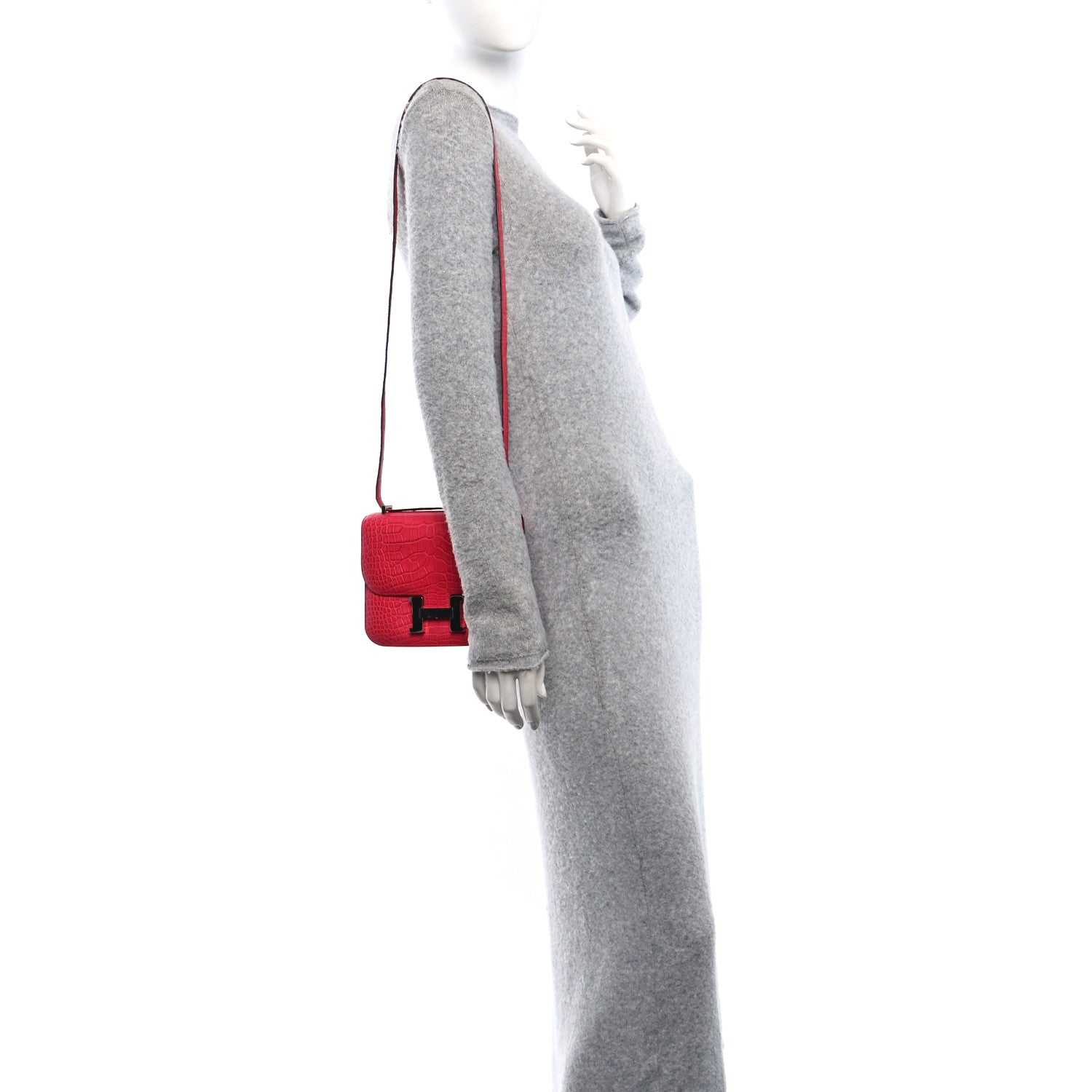 Hermes Matte Alligator Constance 18 Rose Extreme 2 of 15