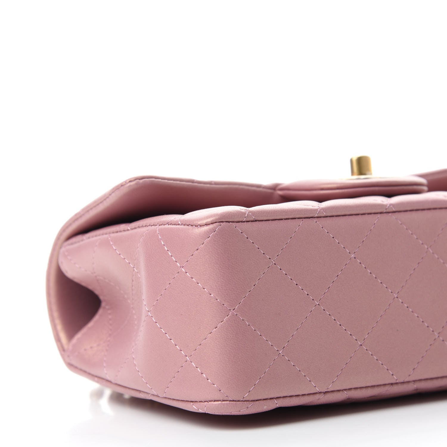 Chanel Iridescent Lambskin Quilted Mini Top Handle Rectangular Flap Pink 6 of 10