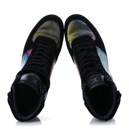 Louis Vuitton Suede Monogram Mens Rivoli High Top Sneakers 10 Black Multicolor 2 of 13
