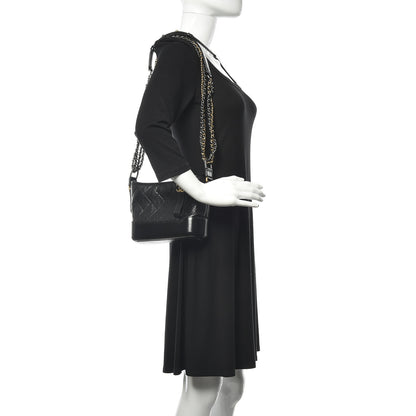 Chanel Aged Calfskin Quilted Small Gabrielle Hobo Black 2 of 13