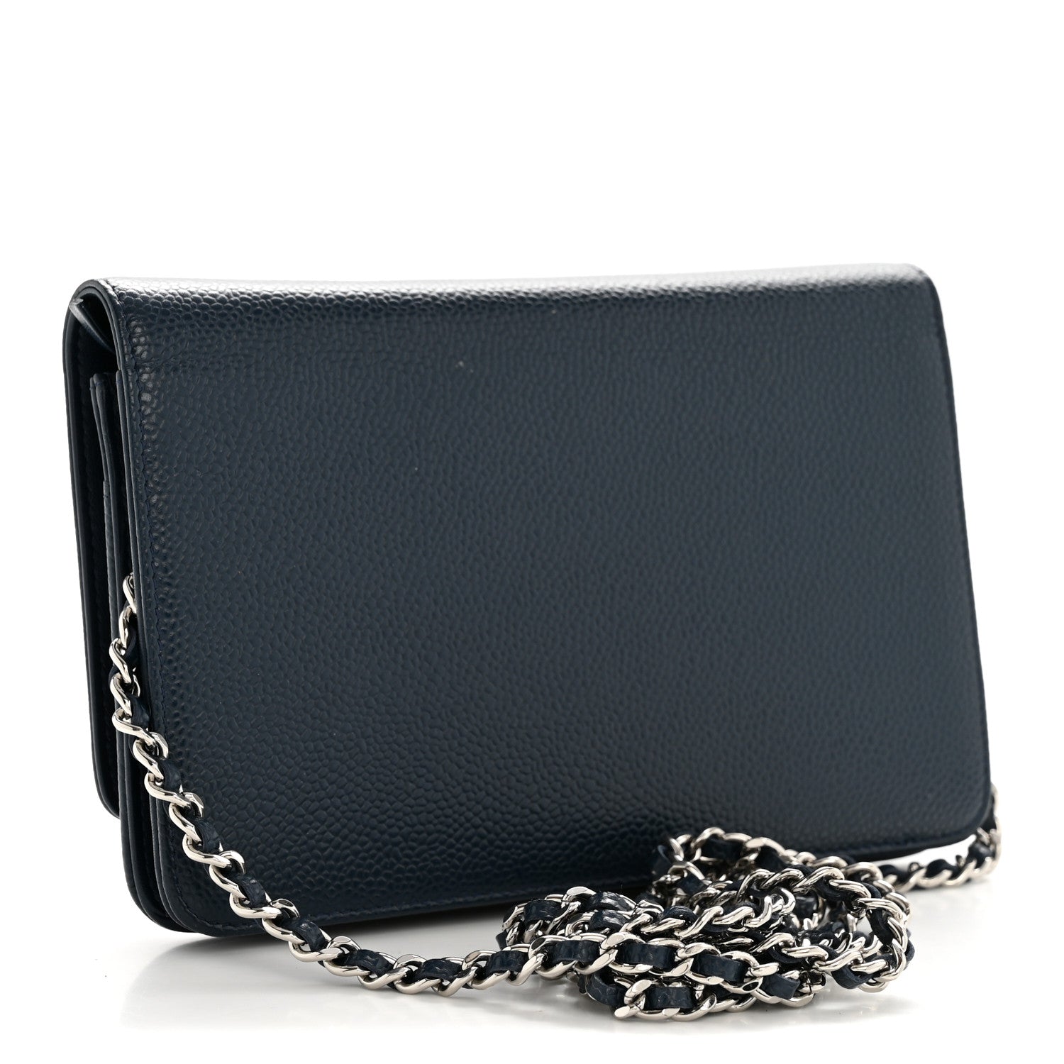 Chanel Caviar Timeless CC Wallet on Chain WOC Navy Blue 1873574