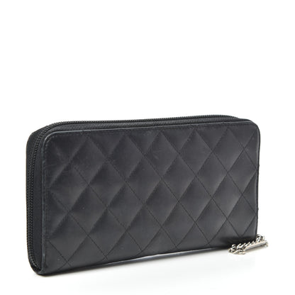 Chanel Calfskin Quilted Cambon Large Gusset Zip Around Wallet Black 3 of 7