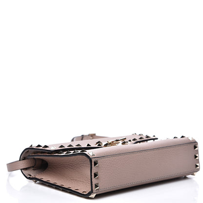 Valentino Garavani Pebbled Calfskin Medium Rockstud Flip Lock Crossbody Bag Poudre 3 of 8