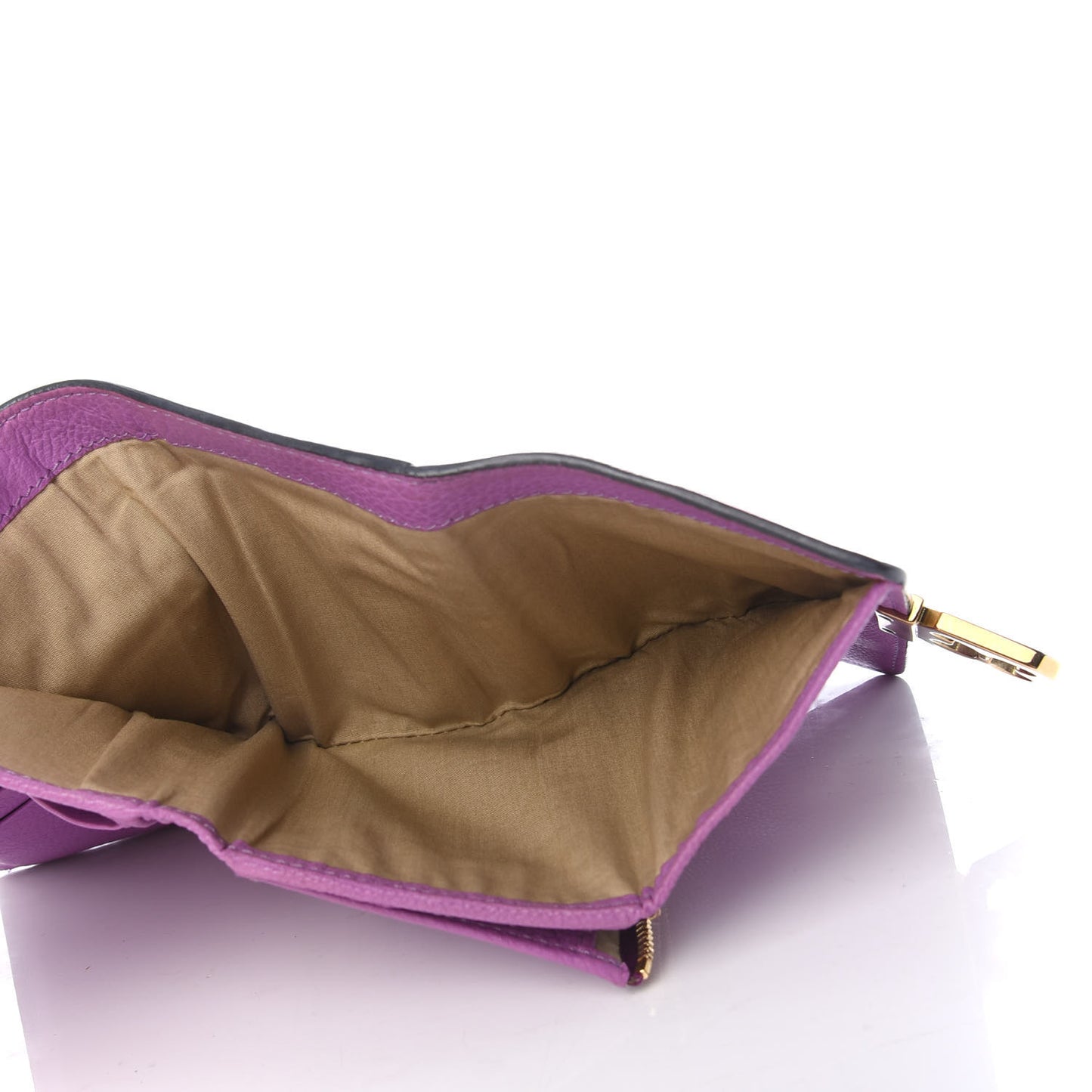 Calfskin Elsie Long Wallet Purple