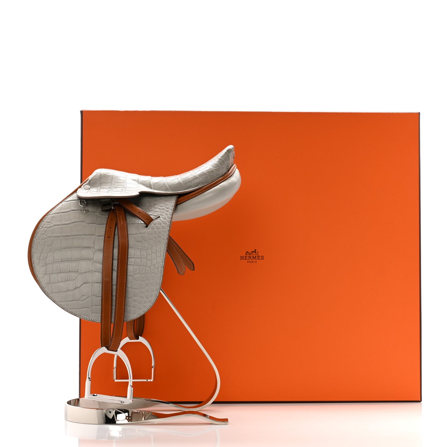 Hermes Matte Alligator Mini Steinkraus Saddle GRIS PERLE FAUVE 13 of 13