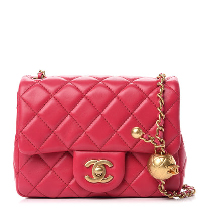 Chanel Lambskin Quilted Mini Pearl Crush Flap Dark Pink 1 of 11