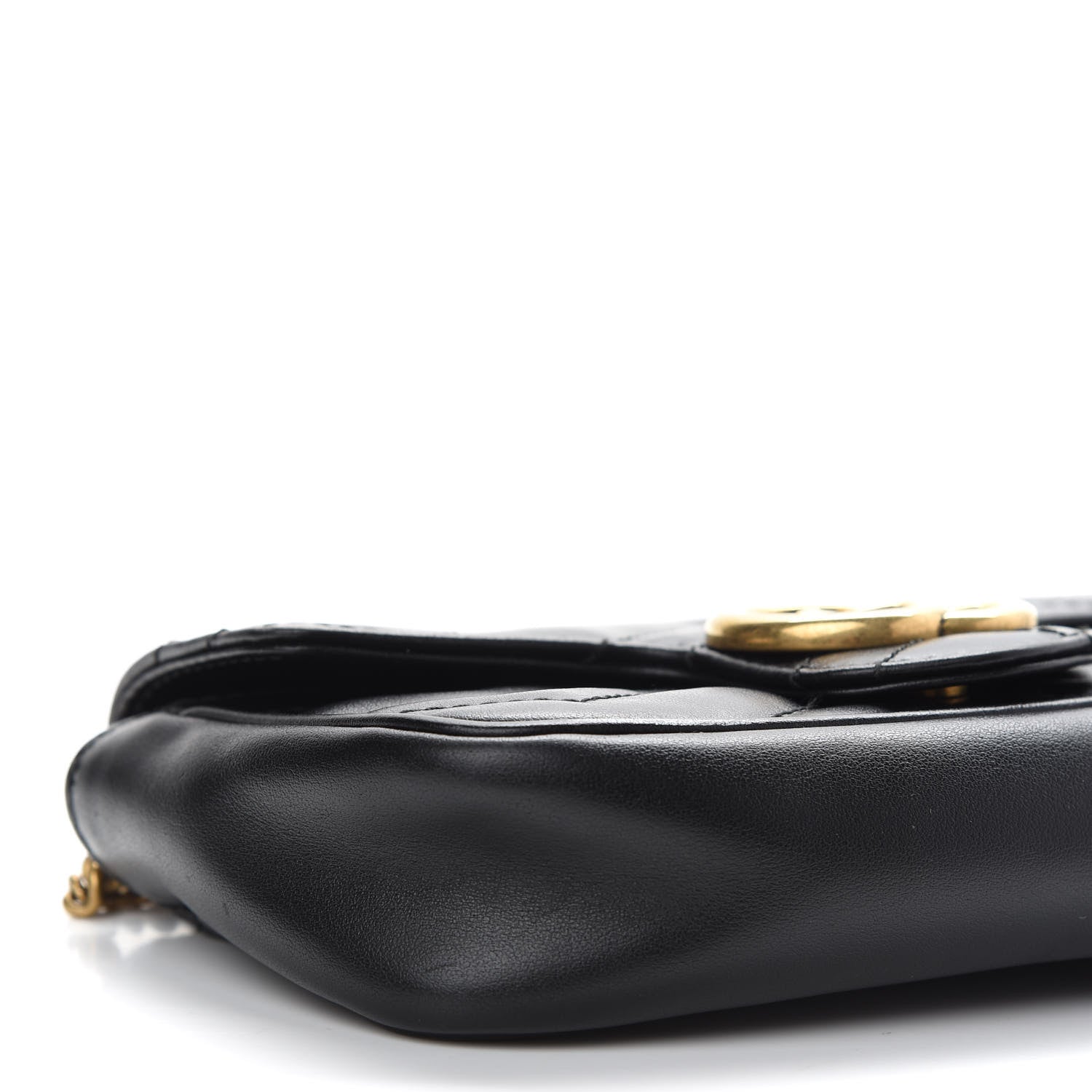 Gucci Calfskin Matelasse Super Mini GG Marmont Shoulder Bag Black 8 of 10