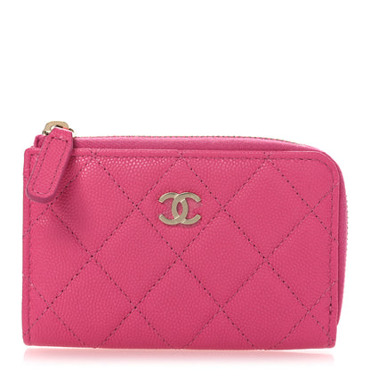 Chanel Caviar Quilted Zipped Key Holder Case Pink 1 of 8
