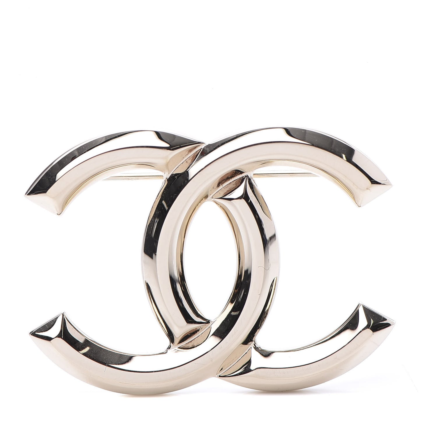 Metal CC Brooch Light Gold