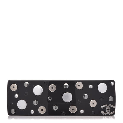 Chanel Resin Embellished CC Hair Clip Barrette Black 1 of 5