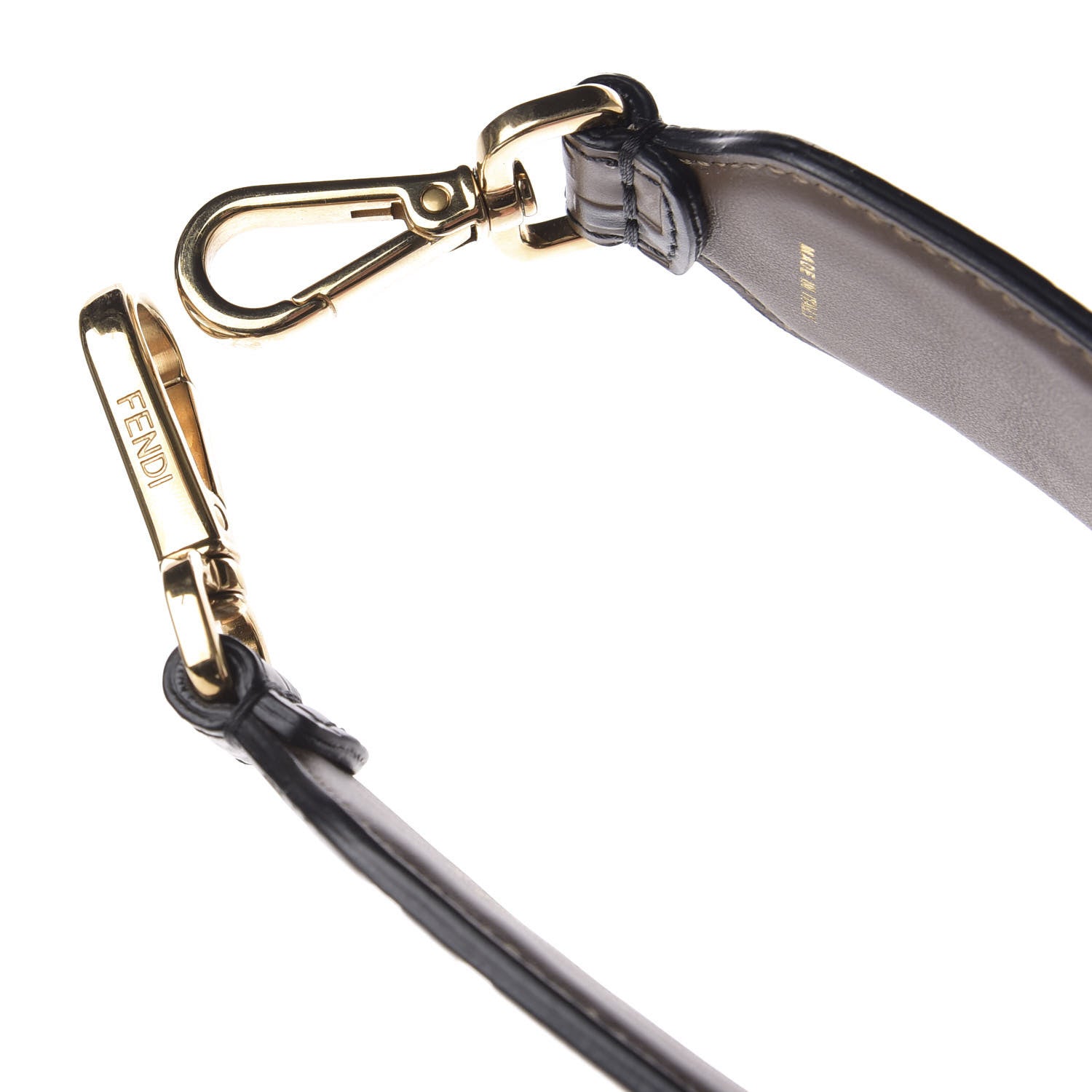 Fendi Calfskin FF 1974 Embossed Mini Strap You Maya Black 6 of 6