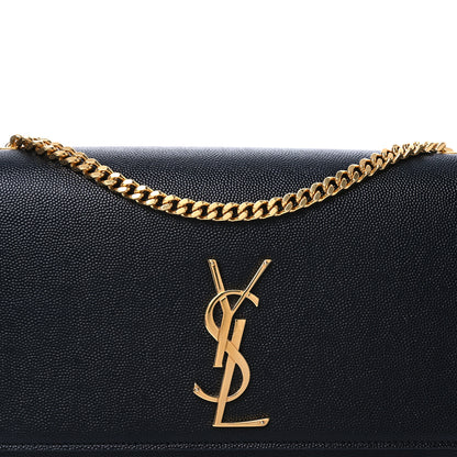 Saint Laurent Grain De Poudre Medium Classic Monogram Kate Satchel Black 8 of 11