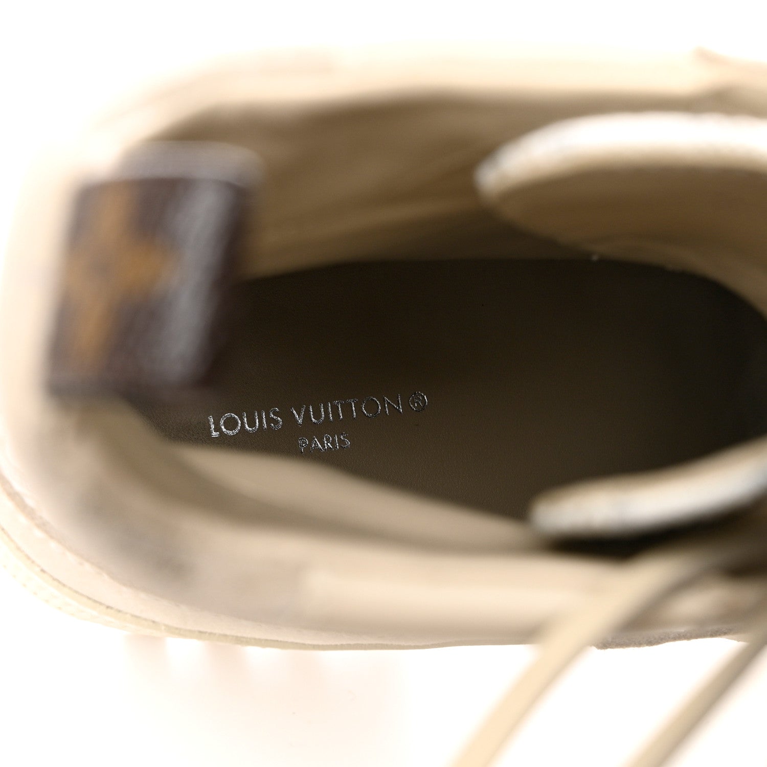 Louis Vuitton Suede Calfskin Jacquard Since 1854 Laureate Platform Desert Boots 38 Beige 7 of 12