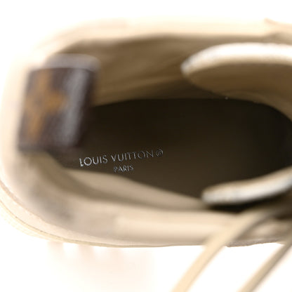 Louis Vuitton Suede Calfskin Jacquard Since 1854 Laureate Platform Desert Boots 38 Beige 7 of 12
