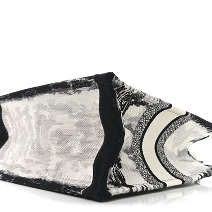 Christian Dior Canvas Embroidered Medium Paris Book Tote White Black 9 of 11