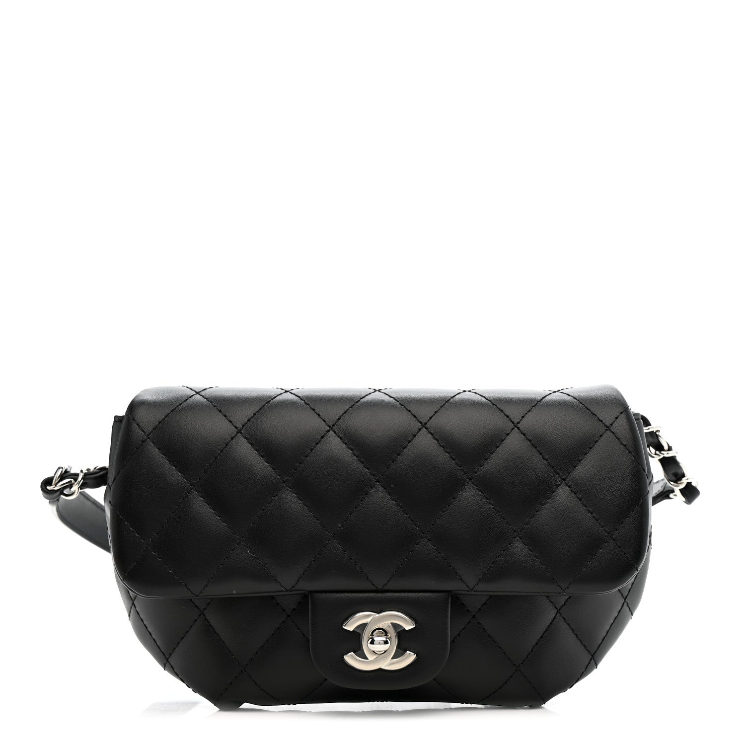 Chanel Calfskin Quilted CC Uniform Flap Belt Bag Black 1 of 11