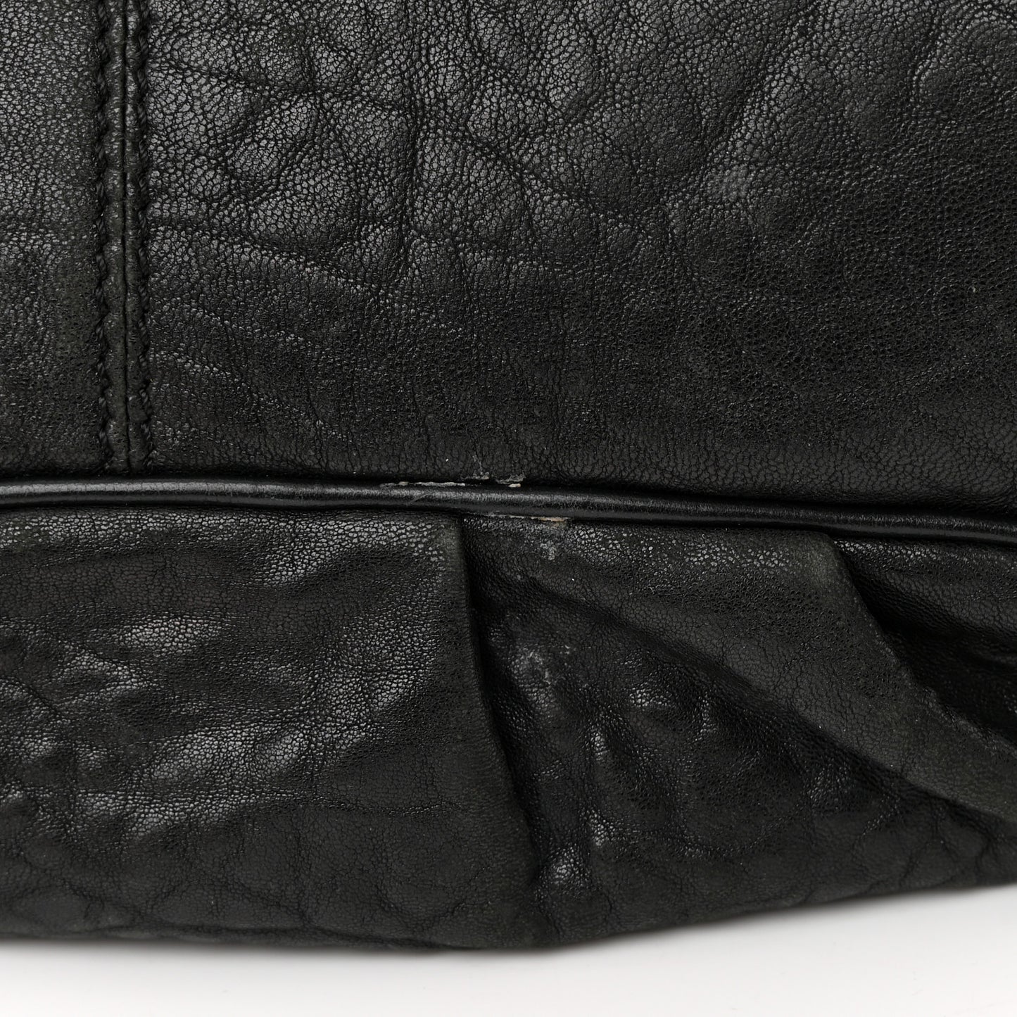 Crinkled Lambskin Mia Shoulder Flap Black