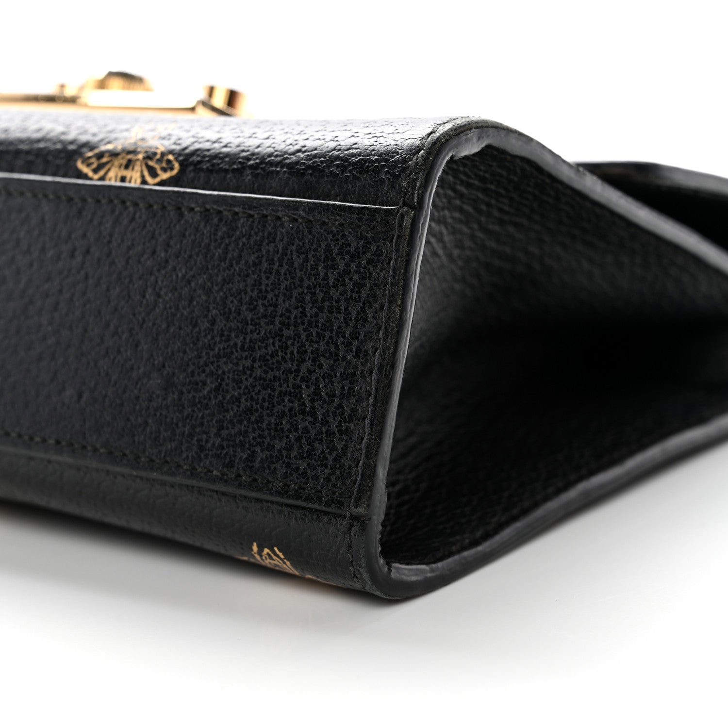 Gucci Grained Calfskin Bee Star Small Padlock Shoulder Bag Black 10 of 20