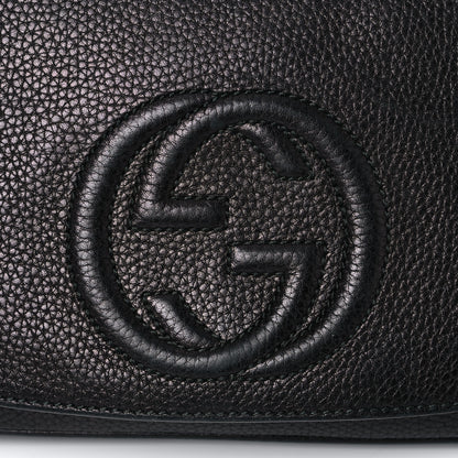 Gucci Pebbled Calfskin Medium Soho Flap Crossbody Black 18 of 23