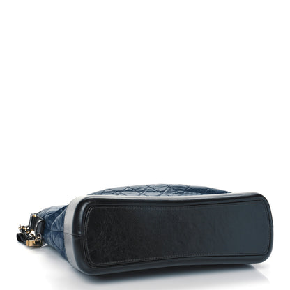 Chanel Aged Calfskin Quilted Large Gabrielle Shopping Tote Navy Black 4 of 9