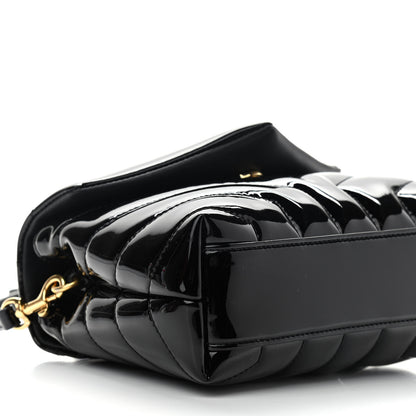 Saint Laurent Patent Y Quilted Monogram Toy Loulou Crossbody Bag Black 9 of 10