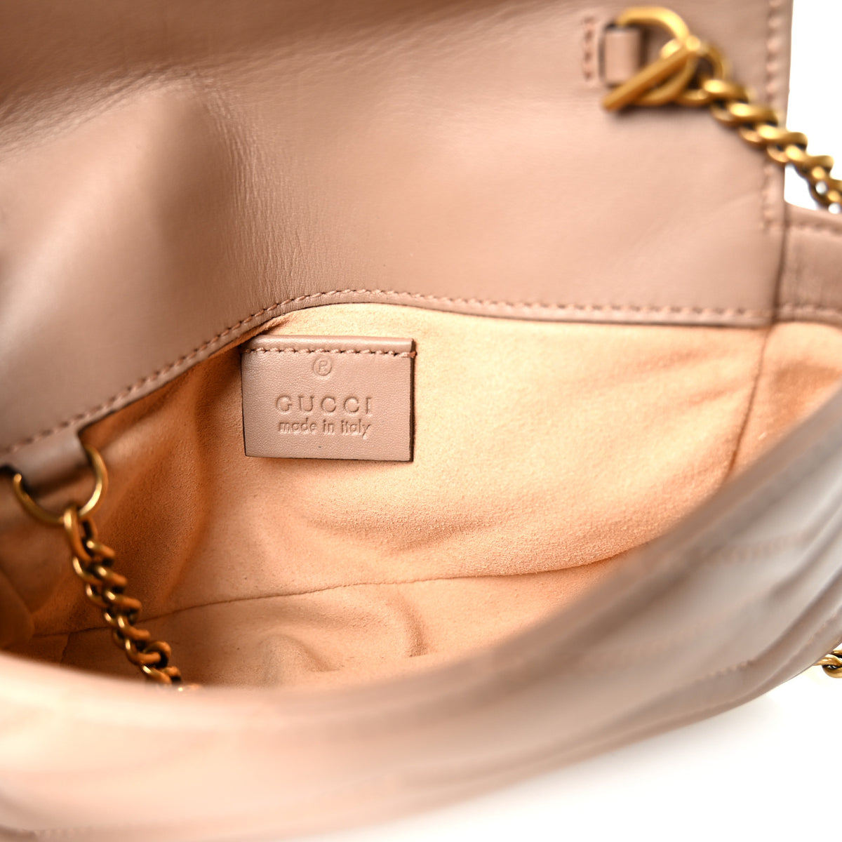 Gucci Calfskin Matelasse Super Mini GG Marmont Shoulder Bag Porcelain Rose 6 of 10