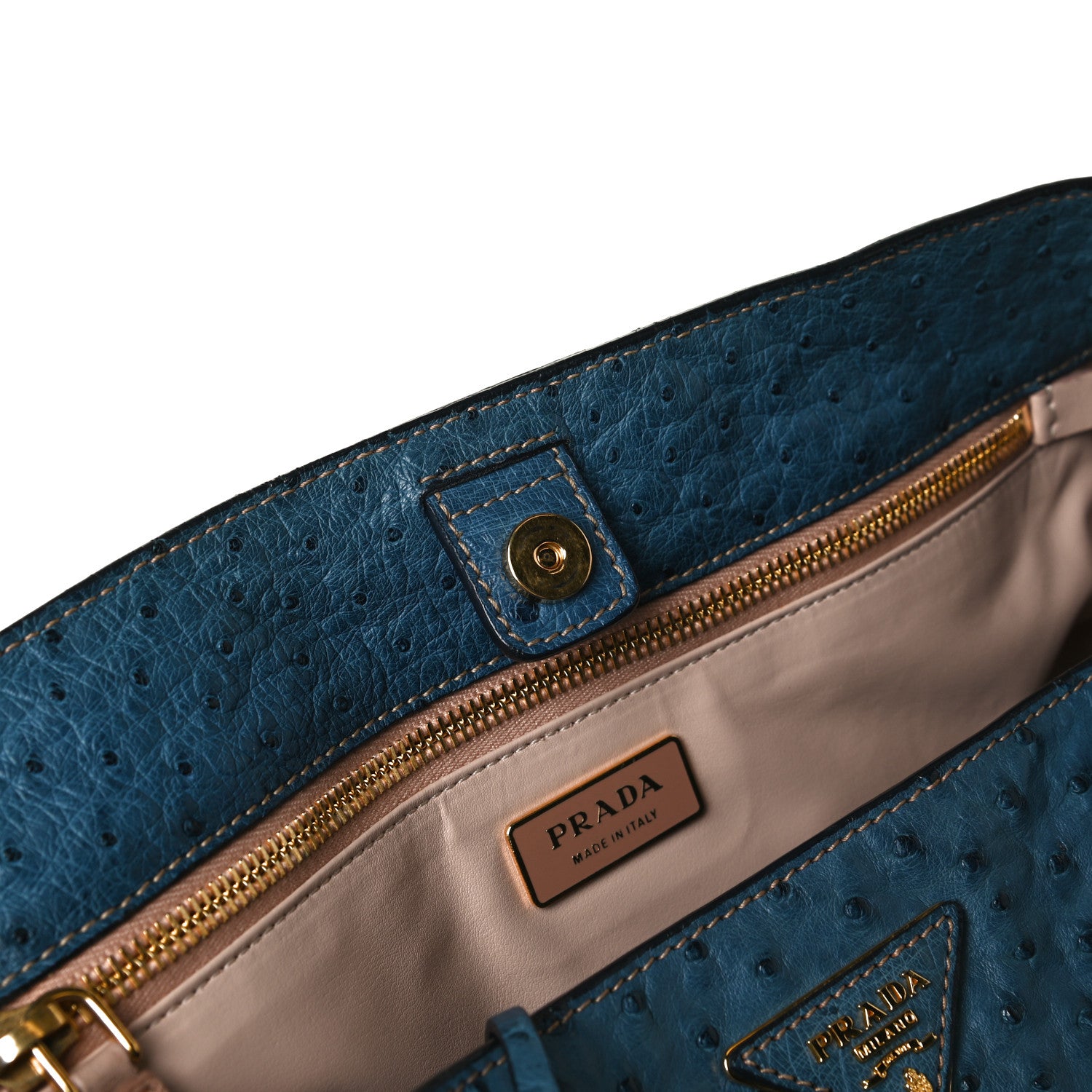 Prada Ostrich Executive Tote Cobalto 17 of 18