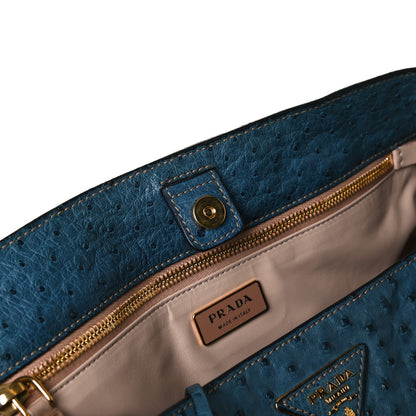 Prada Ostrich Executive Tote Cobalto 17 of 18