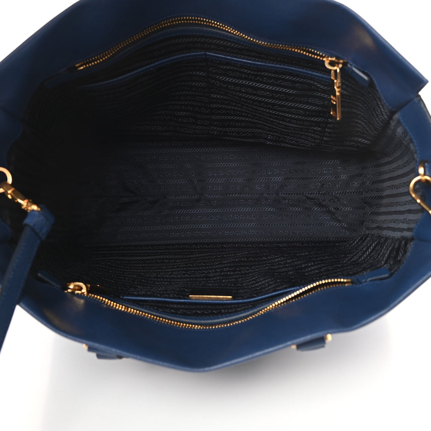 Saffiano Lux Double Handle Shopping Tote Bluette
